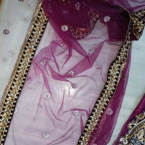 Heavy Work Lehanga Cum Saree With Stitched Blous