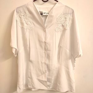 Korean White Free Size Tops