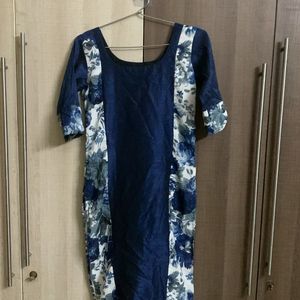 Navy Blue Kurti With 3/4 Sleeve