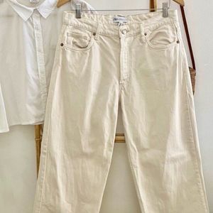 Zara Beige Grunge Trousers Size -28