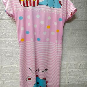 Cartoon Printed Night Wear For Medium To L Size