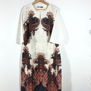 Cream Printed Kurta(Women’s)