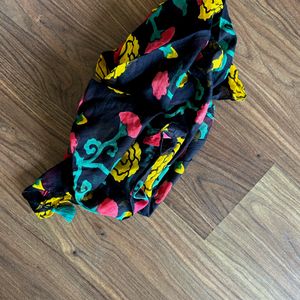 Printed Cotton Scarf With Tassels