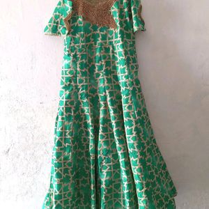 ✔️Sea Green Ethnic Gown 🤩