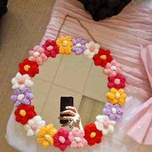 Crochet Flower Mirror