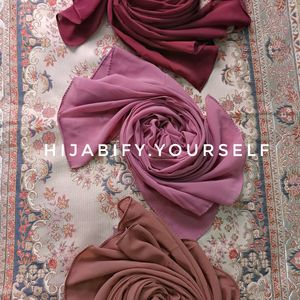 Combo Of 3 Purple Hijabs/scarfs 💜