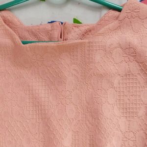 Korean pink lace dress