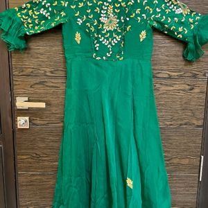 Price Dropped!!Green Gota Patti Heavy Gown