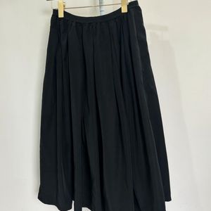 Pure Black Midi Skirt