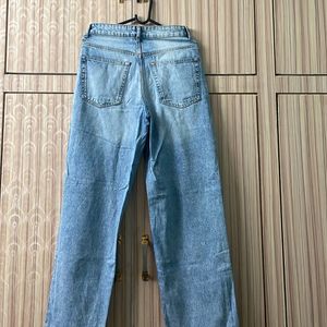 Light Blue High Waisted Wide Leg  Jeans