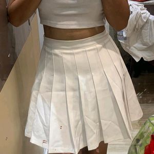 White Pleated Skirt