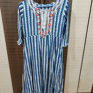 Blue White Kurta