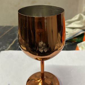 Stain Less Stell Wine Glass Copper Plated