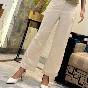 Cream Colour Straight Pant