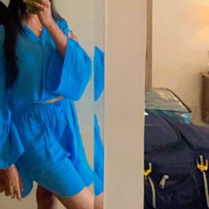 BLUE SHORT CO-ORD SET