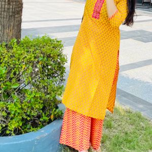 Biba Cotton Printed Kurta Set