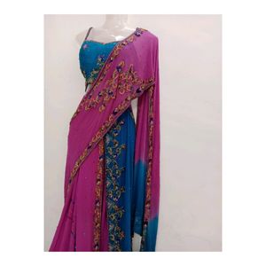 Ready-made Royal Embroidery OmbreSaree