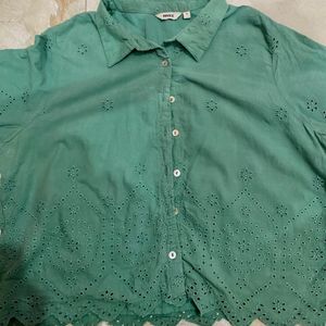 Sea Green Crop Shirt