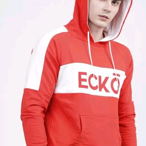 Ecko Unltd Men Red Printed Hooded Sweatshirt