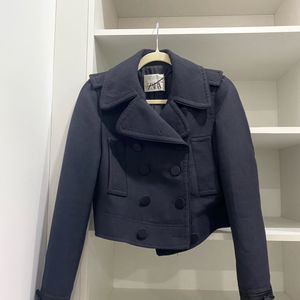 Zara Double Breasted Wool Blend Coat