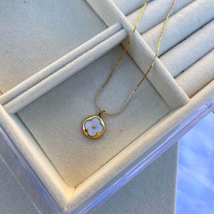 White Lv Pendant Necklace