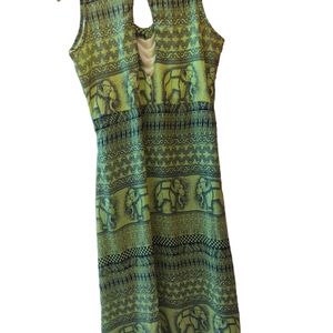 Bplus Vestry Green Georgette Kurti For Women