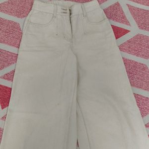 white flared jeans