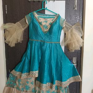 Blue/Golden Ethnic Gown