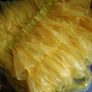 Yellow Ruffle Lehnga Choli With Dupatta