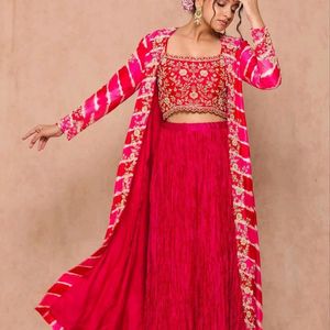 New super trending party wear shrug lehnga