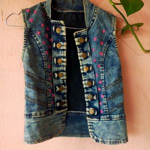 Denim Jacket With Hand Embroidery