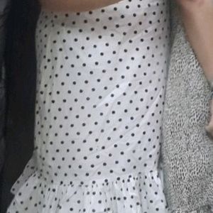 White Dotted Polka Dress