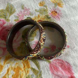 Stone Thick Bangles.