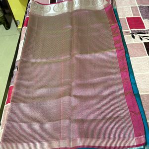 Blue & Pink Festive Ware Saree