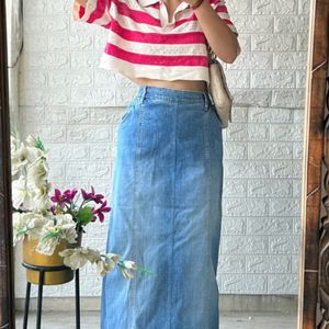 Blue Korean Denim Skirt