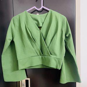 Stylish Bell Bottom Style Green Coord Set
