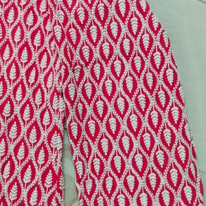 Chikankari Kurta Red And White (New)