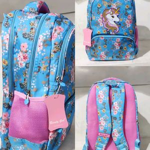 Plain Blue Colour Flower Beauty Girl Bag