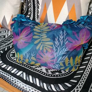 Flower Printed Soft Handbag