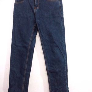 Navy Blue Straight Fit Jeans For Women