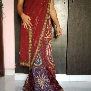 Wedding Saree Cum Lehenga