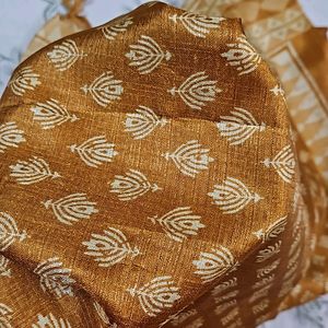 Mustard And White Brand New Dupatta