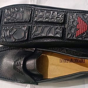 Emporio Armani Leather Loafers Casual Shoes