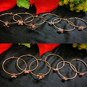 Ad Stone Bracelet|| Rose Gold|| Set Of 2