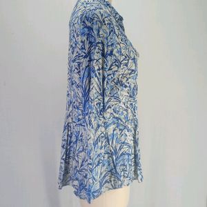 New Blue Women Tropical Shirt