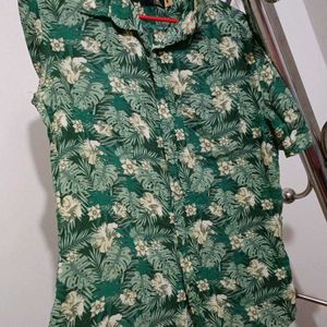 Floral Print Green Shirt