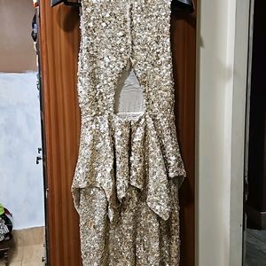 Golden Fully Embellished Heavy Party Dress