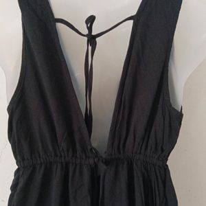 TIE BACK RUFFLE HEM DRESS