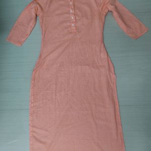 Orange Collar Kurti