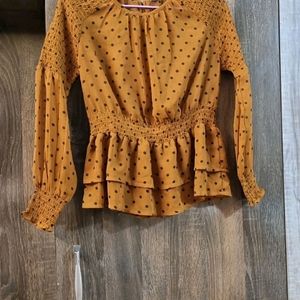 Polka Dotted Brown Top